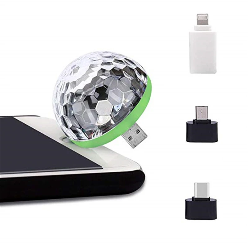 미니 USB 다채로운 디스코 조명, 자체 추진 크리스탈 매직 볼 무대 조명, USB 포트 전원 공급 장치, 좋은 선택