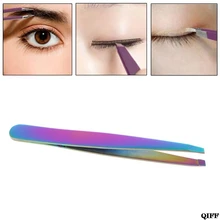 Прямая поставка и Pro пинцет для бровей красота волос Наклонный Пинцет из нержавеющей стали инструмент для макияжа APR28