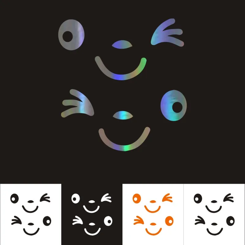 

Car Sticker 3D Sticker 10*5CM Cute Smile Car Decoration Rearview Mirror Reflective Car Styling Decal Custom Sticker