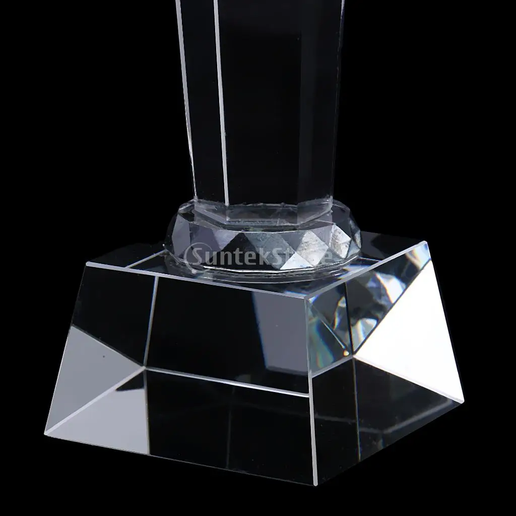 Crystal Quartz 29cm Diamond Tops Trophy Award for Soprts Competition Winner