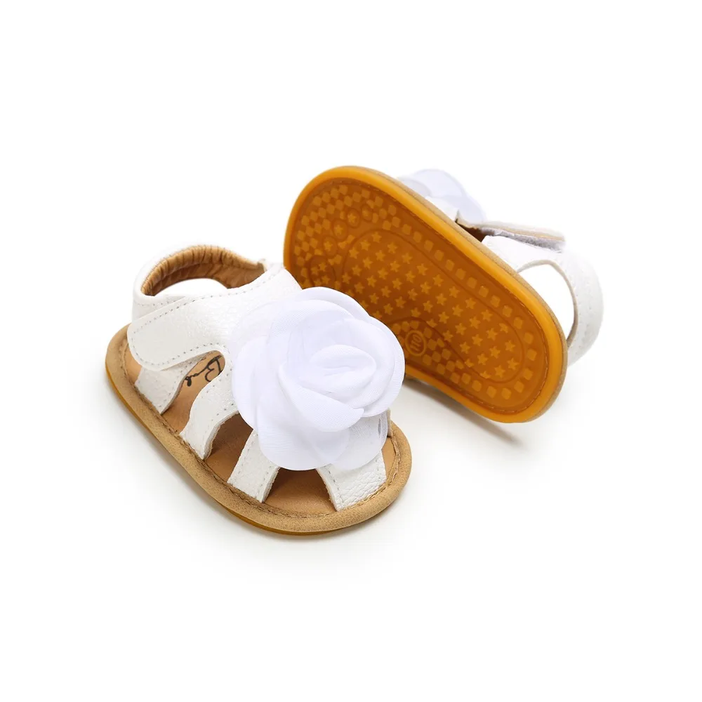 Детская обувь для новорожденных 0-18 месяцев, летние сандалии для маленьких девочек, модные сандалии из искусственной кожи с цветами