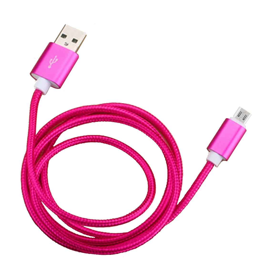 Нейлоновый Кабель Micro-USB в оплетке 1 м/2 м Синхронизация данных USB кабель зарядного устройства для samsung htc LG huawei xiaomi кабели для телефонов Android - Тип штекера: Rose red