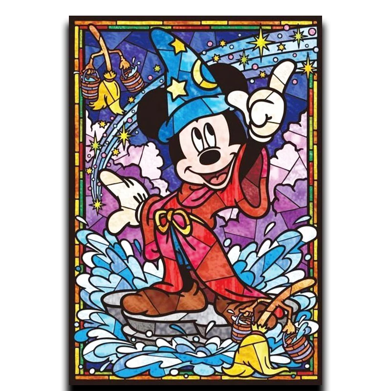 

DIY Diamond Kit Painting Cross Stitch Cartoon Anime Icon Diamond 5D Round Diamond Mosaic Full Embroidery Mickey Mouse