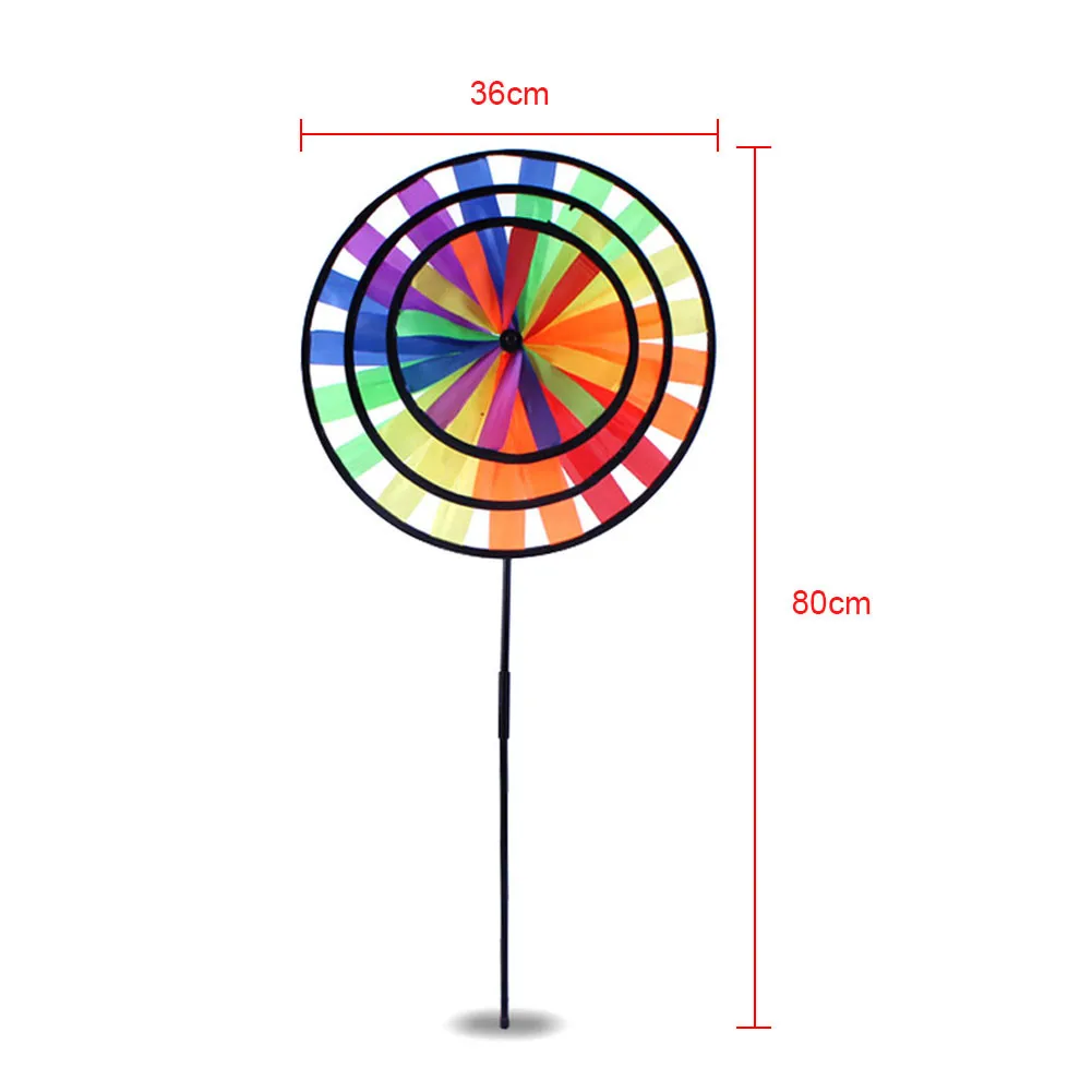 1 шт. красивый новый тройной Радуга колеса ветряная мельница ветер Spinner Whirligig сад Главная Газон Декоративные детские игрушки