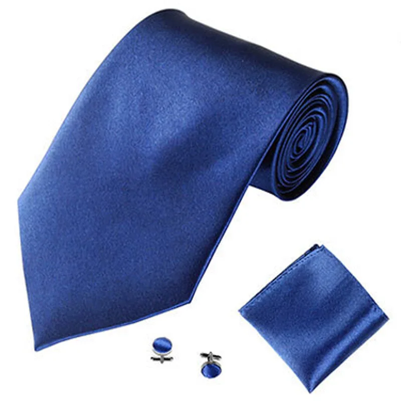 Мужские галстуки карманные Квадратные Запонки Набор 10 см шейный галстук платок носовые платки свадебный бизнес галстук жениха - Цвет: 9 navy