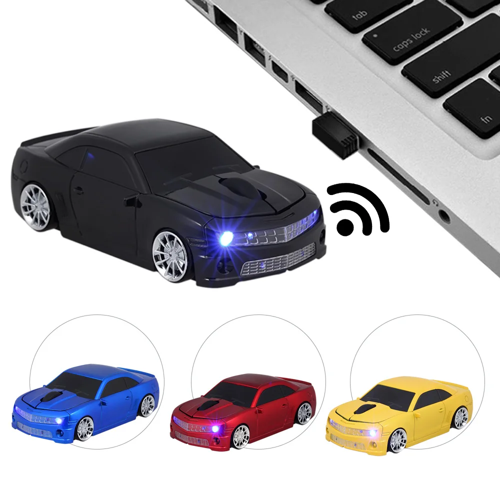 KuWFi 2,4G, Беспроводная USB компьютерная мышь, автомобильная мышь, форма автомобиля, 1000 dpi, светодиодный светильник, приемник для ПК, ноутбука, настольного компьютера, ноутбука MacBook