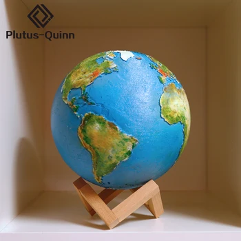 

Dropship Rechargeable 3D Colorful Print Earth Lamp Led Night Light Home Decor Creative Gift Change Touch Switch Usb Moon lamp