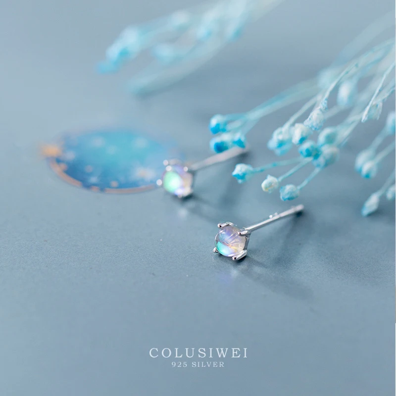 Colusiwei красочные серьги гвоздики для женщин из стерлингового серебра 925 пробы