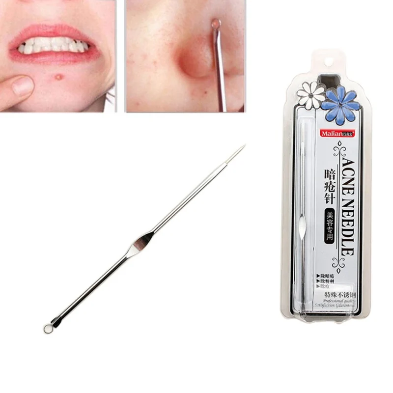 

Double-head Acne Needle Stainless Steel Blackhead Remover Pimple Extractor Skin Care Tool