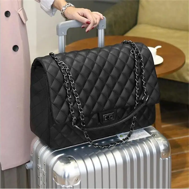 

2019 Fashion Large Shoulder Bag Women Travel Bags Pu Leather Quilted Bag Female Luxury Brand Designer Handbags Sac A Main Femme