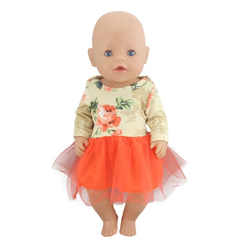 Новое платье для куклы, подходит для 43 см, Детская кукла, кукла реборн, Одежда для младенцев и 17 дюймовая кукольная одежда