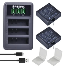 2Pcs 1400mAh 3.85V Battery AZ16-1 + LED USB 3slots Charger for Xiaomi Yi 2 4K Battery Original Xiao Mi Yi Lite Action Cameras