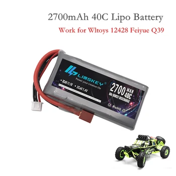 

Limskey Lipo Battery 2S 7.4V 2700mah 40C Max 60C for Wltoys 12428 12423 1:12 RC Car Spare parts Rc Lipo Battery
