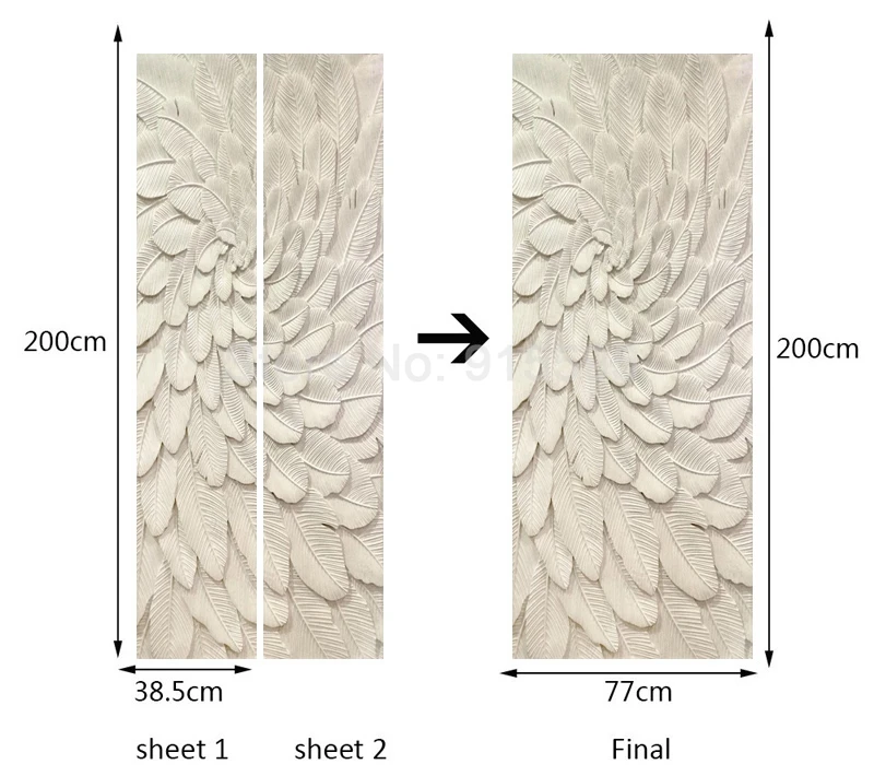 3D стереоскопическая рельефная дверная наклейка с бежевыми листьями декоративная настенная креативная DIY самоклеящаяся дверная обои для гостиной