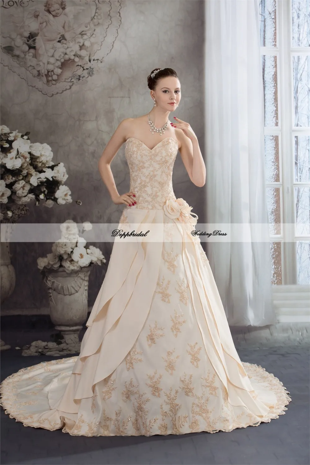 A-Line-Sweetheart-Sleeveless-Satin-Lace-New-Arrival-Wedding-Dresses-20160-60615