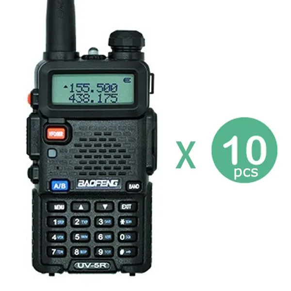 10 шт. Bao feng UV-5R для переносного приемо-передатчика Baofeng UV5R CB радио УКВ УВЧ Dual Band двухстороннее радио 5 Вт Ham Радио Испания Германии - Цвет: Черный