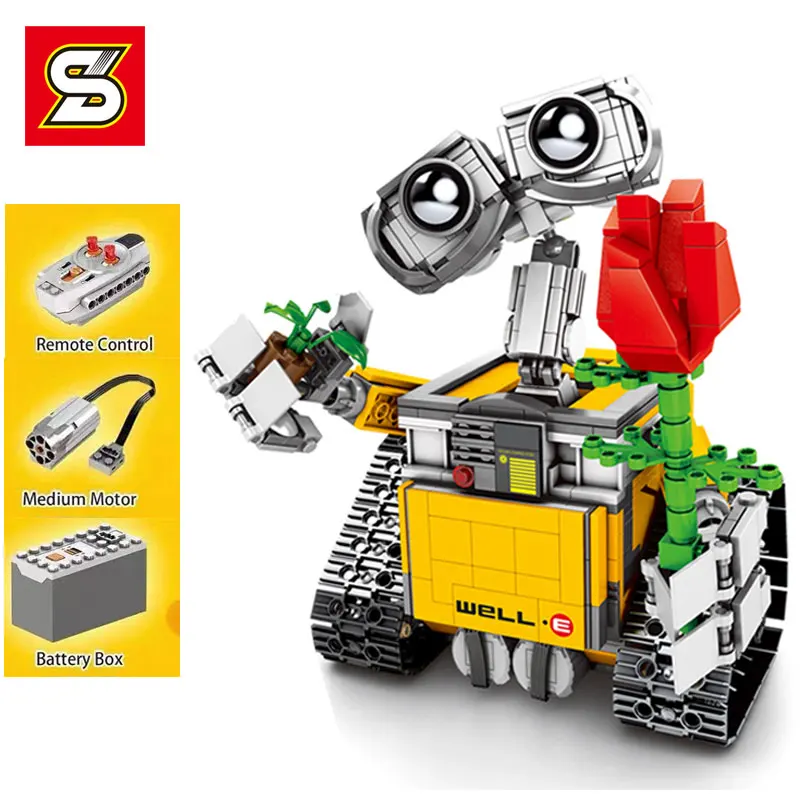 

RC Remote Control WALL E Robot C Figure Building Blocks Bricks Model Toys Compatible with 16003 Technic 21303