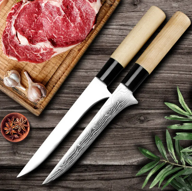 

Kitchen Knife Cook Sets Damascus Pattern 7cr17 Stainless Steel Knife Chef Slicing Santoku Utility Paring Knife Cooking Tools