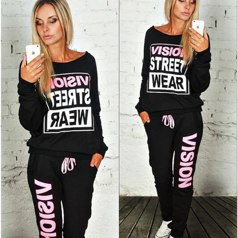

Zogaa Women Sets Autumn Fashion Womens Sweatsuit Round Neck Pullover Sweatshirts Two Pieces Long Sleeve Tracksuit Jogging Female