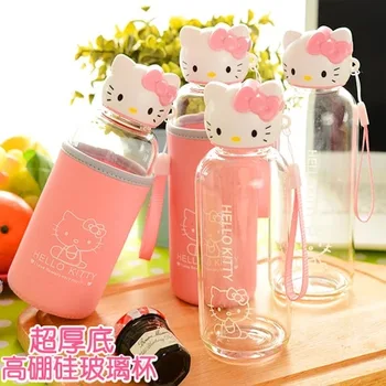 

vkstory Boreal instagram hello kitty style ceramic thermos cup ornament Resin home decoration Figurines galss Cartoon kettl