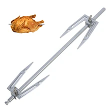 Aire freidora asador accesorios a la parrilla Tenedor de acero inoxidable para pollo asado tenedor para pollo asado a 27,7 cm de longitud