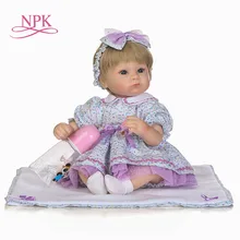Npk nicery 18 polegada 45cm bebe boneca renascer silicone macio menino menina brinquedo do bebê renascer boneca presente para crianças plamates