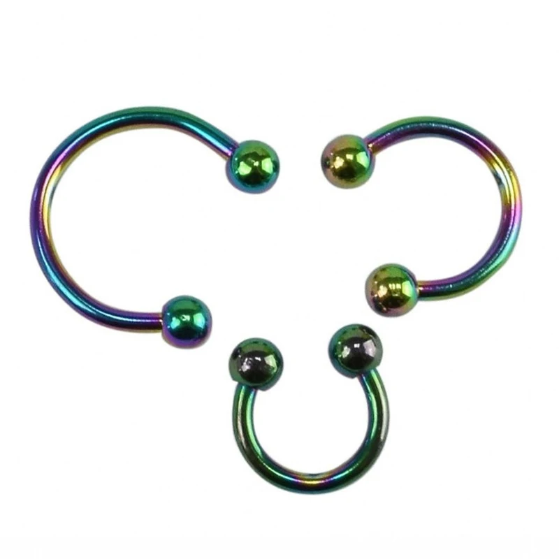 10pcs Fashion Lip Nose Hoop Balls Body Piercing Jewelry Shellhard Stainless Steel Horseshoe Bar Ear Ring Belly Button Femme