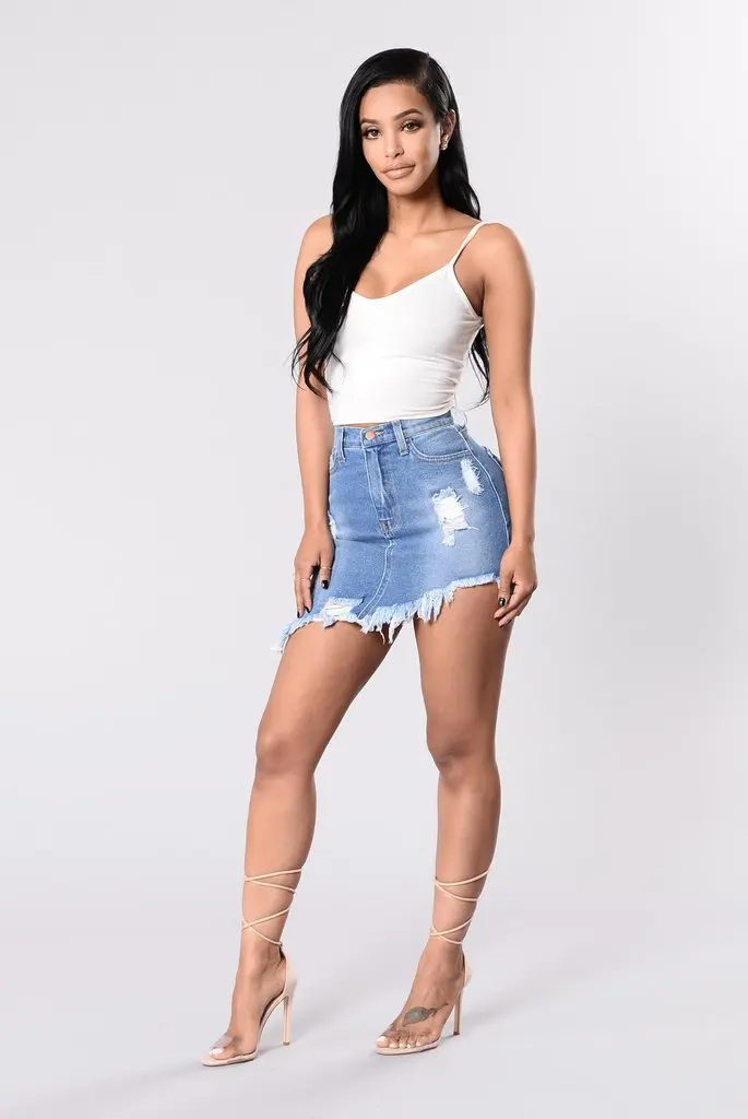 denim skirt hot