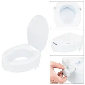 

Anti Slip Removable Comfortable Raised Elevated Toilet Seat with Cover E5M1