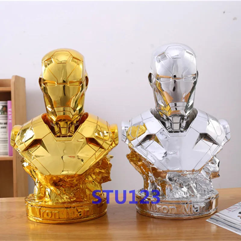 

14.17''The Avengers: Infinity War MK46 GK Iron Man Half body statue Resin Crafts 2 colours Gold /silver Model Toy Box 36cm N891