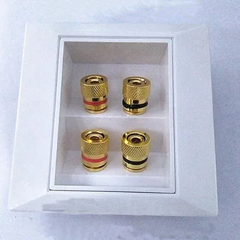 

5PCS Audio Panel 4 Wall Plug Speaker Junction Box Four Banana Terminal Audio Jack
