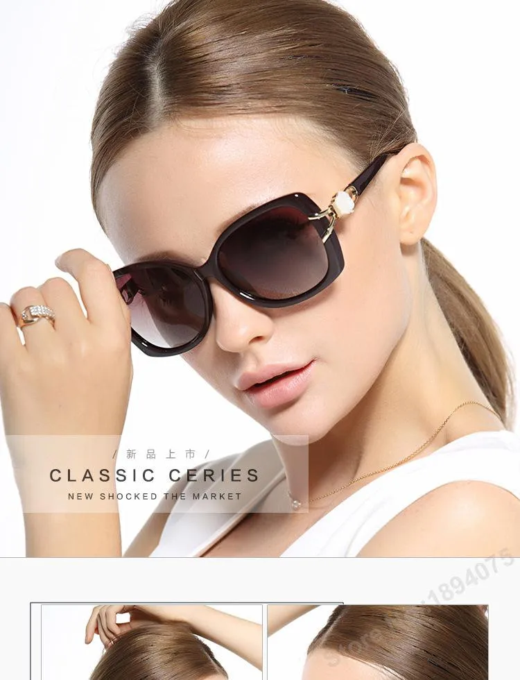 Роскошный дизайн модный стиль поляризованные солнцезащитные очки женские UV400 защиты с большой оправой мужские солнцезащитные очки 8095