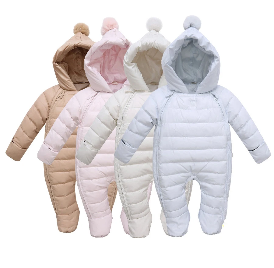 Infant Winter Overalls & Jumpsuit Newborn Girls & Boy Thermal Duck Down