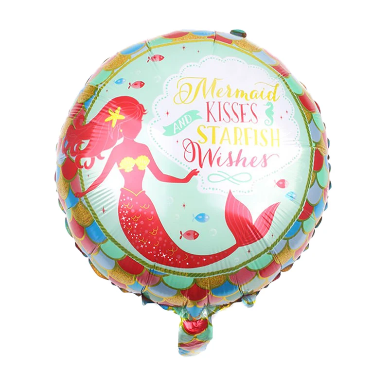 2pcs/set Mermaid Cartoon Princess Aluminum Foil Balloons Decoration Kids Birthday Balloons  Party Supplies Festival Supplies