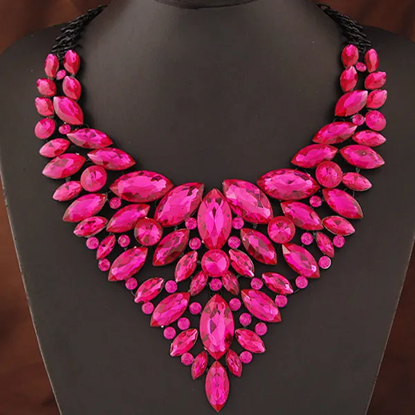 Колье Bijoux ожерелье для женщин многослойная цепочка на шею ожерелья Хрустальный цветок ожерелье s& Подвески Макси Бохо Винтаж ювелирные изделия - Окраска металла: rose