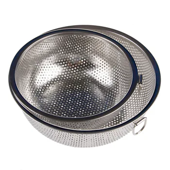 

Stainless Steel Kitchen Hole Sifter Colander Dense Mesh Strainer Sieve Baskets 16.5/19.5cm C42