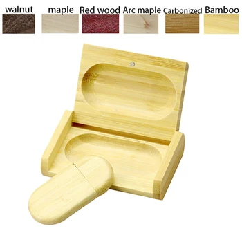

New Creative Original Wooden Usb with Box Pen Drive 8GB 16GB 32GB 64GB Usb Flash Drive Bulk USB 2.0 Memory Stick Customize Gift