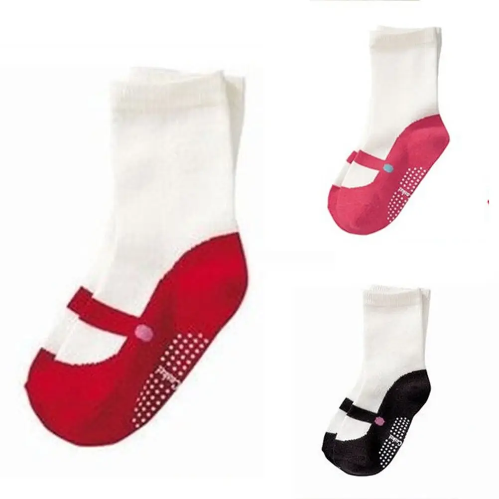 1 Pair HOT Anti Slip Socks Lovely Cute Baby Girls Ballet Socks Baby