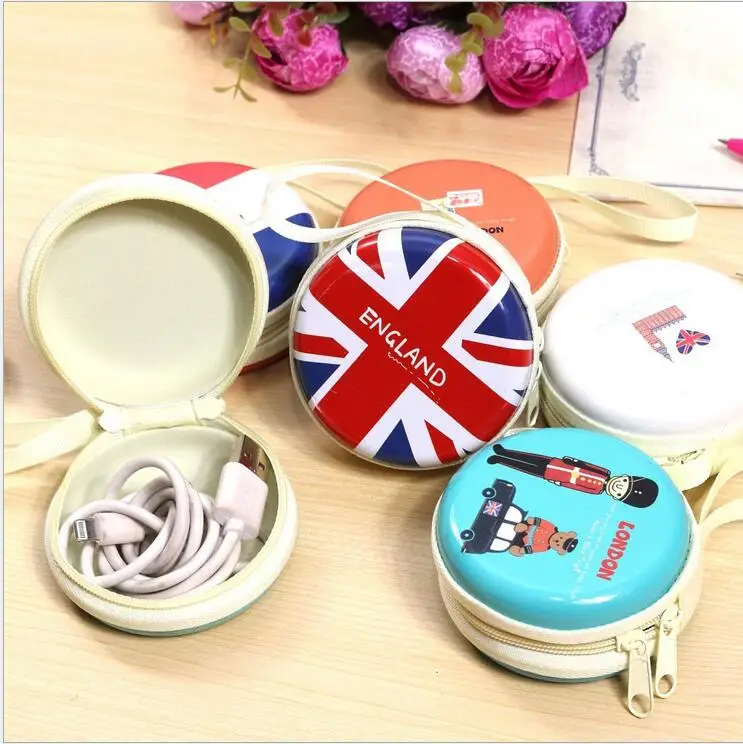

EVA Earphone Wire Storage Box Organizer Data Line Cables Storage Container Case British soldier Box SN-45
