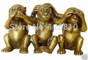 

brass statue Chinese Naughty Monkey 3