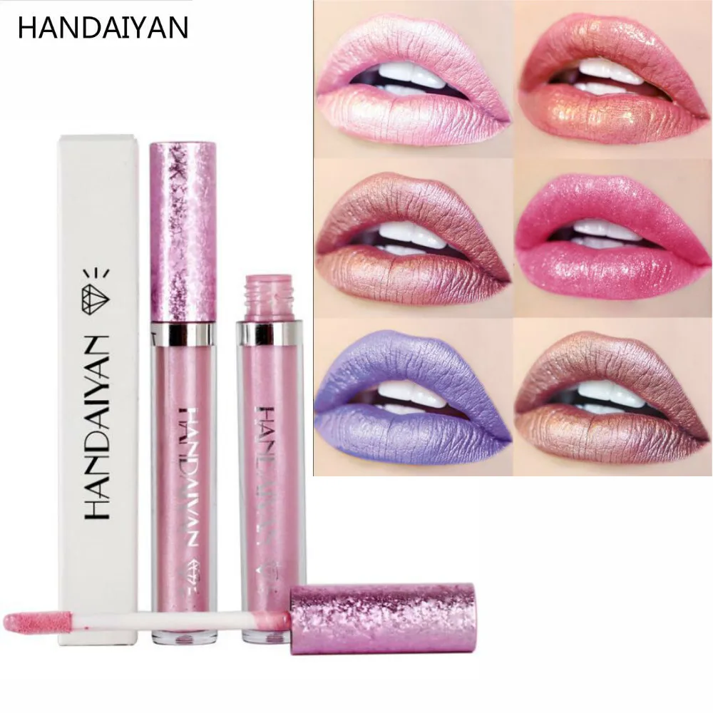 

HANDAIYAN Shiny Glitter Lip Gloss Liquid Shimmer Metallic Lip Gloss Waterproof Tint Lipgloss Lips Stick Lipstick Cosmetic Makeup