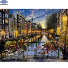 DIY Фото Пользовательские Вышивка с кристаллами 5D полный мозаика алмаз Вышивка современный город ночью рукоделие украшения дома