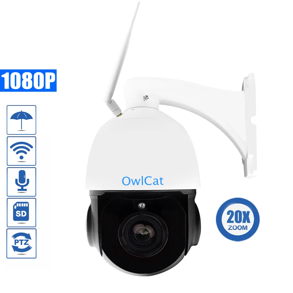 

OwlCat HD 1080P PTZ IP Camera Outdoor Wifi 20X ZOOM Audio Two Way Talk Waterproof Security CCTV Wifi Camera IR Night P2P Onvif