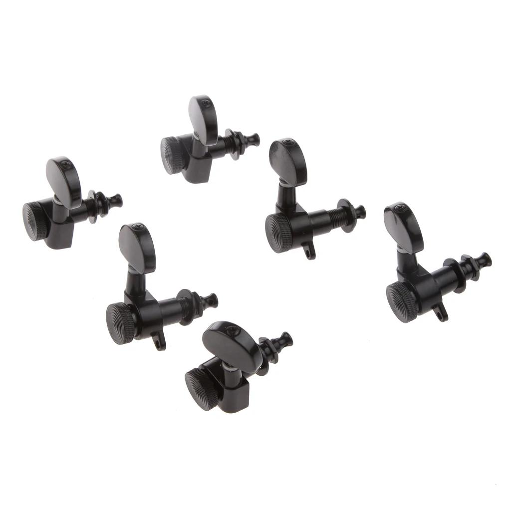Iron Copper & Zinc Alloy 3R3L Locked String Tuning Pegs keys Tuners Machine Heads Guitar Accessories Black