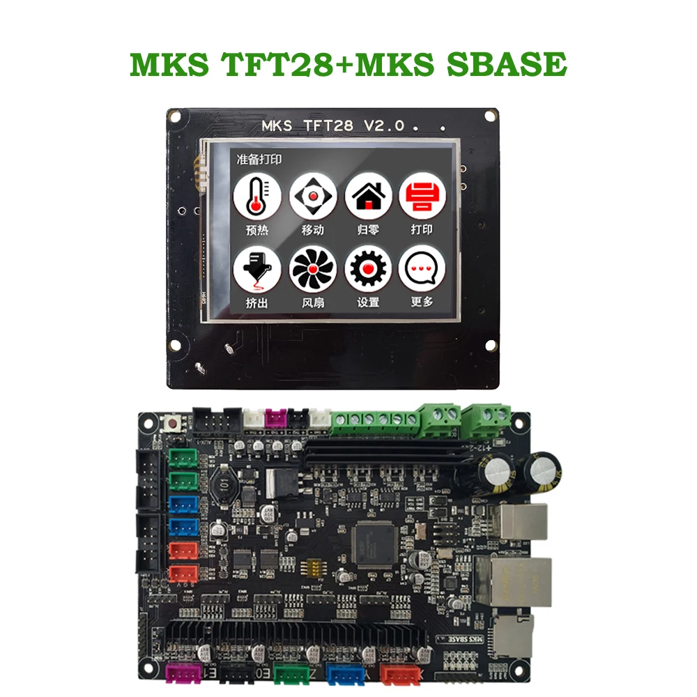 

MKS SBASE + MKS TFT28 V4.0 full color TFT display 3D printer controller kit ARM Cortex all in one smoothieboard for Smoothieware