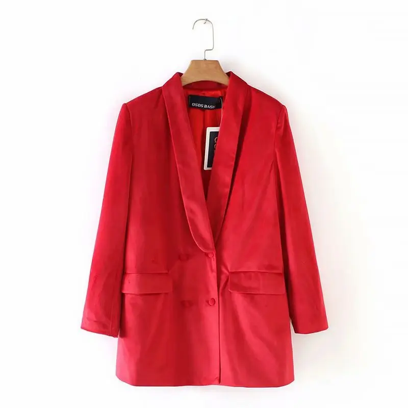 

Vintage Velvet Red Women Blazer Woman Suit business suits ladies office wear for women office clothes XZ03