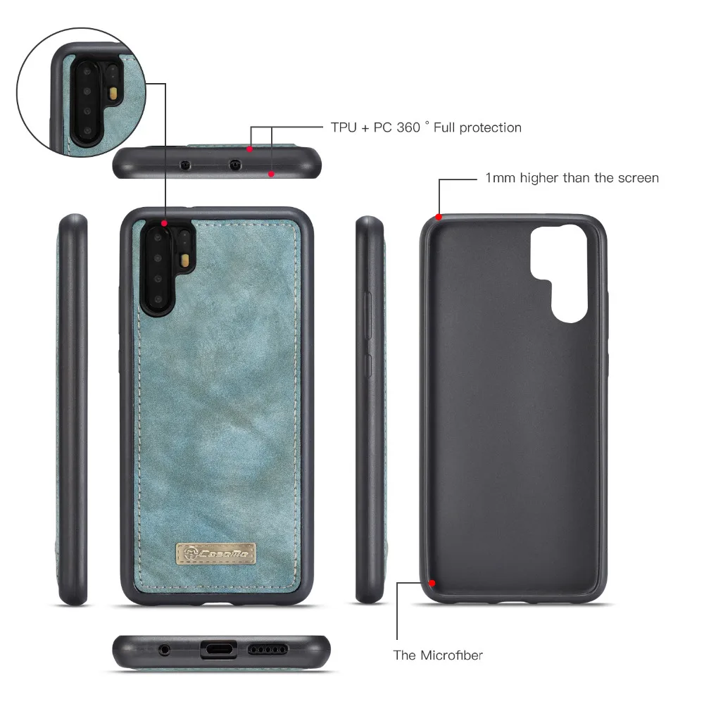 CaseMe Leather Flip Cover For Huawei P30 Wallet Bag Multi-functional Magnetic Phone Cases For Huawei Mate 20 P20 Pro Wallet Case