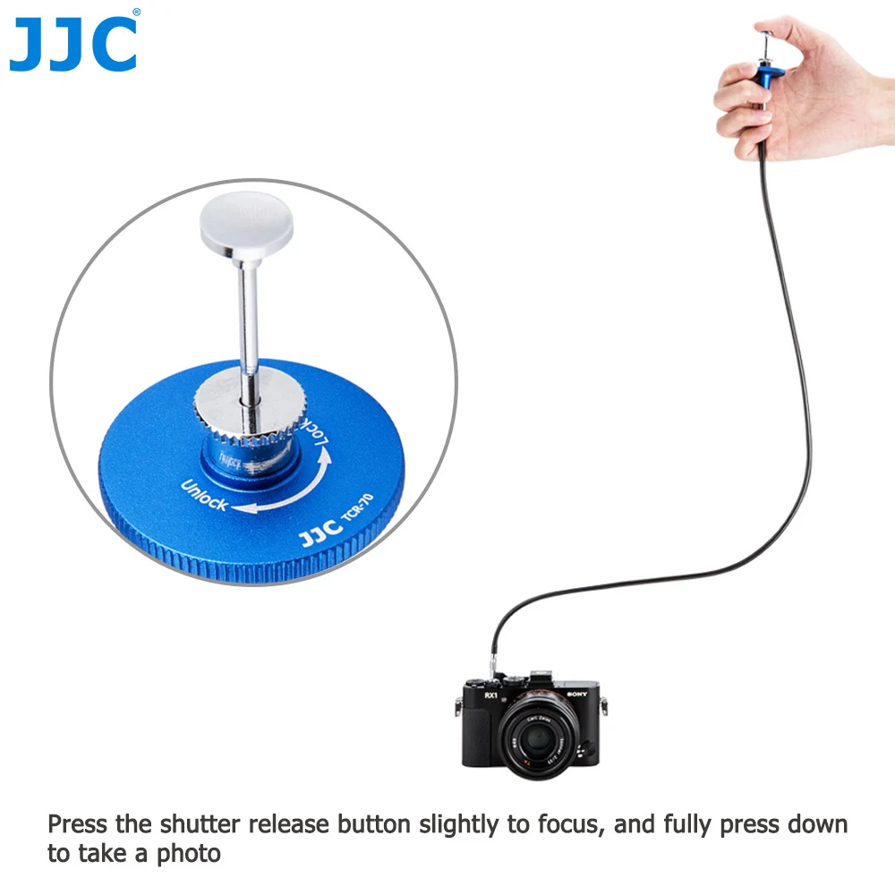 

JJC Camera Bulk Lock Shutter Release Cable for Fujifilm X-PRO1/X-PRO2/X-T10/X-T2 Mechanical Locking 27.6" Remote Control Cord