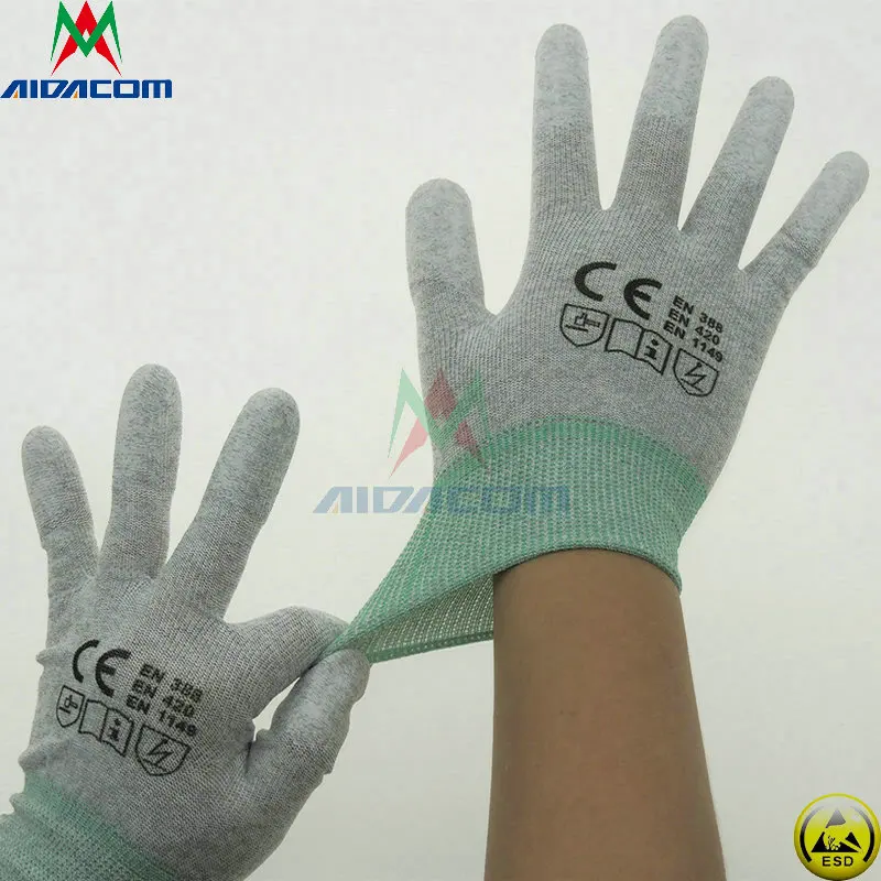 AIDACOM 1 пара антистатические перчатки с полиуретановым покрытием антистатические перчатки с наконечником CR0406E