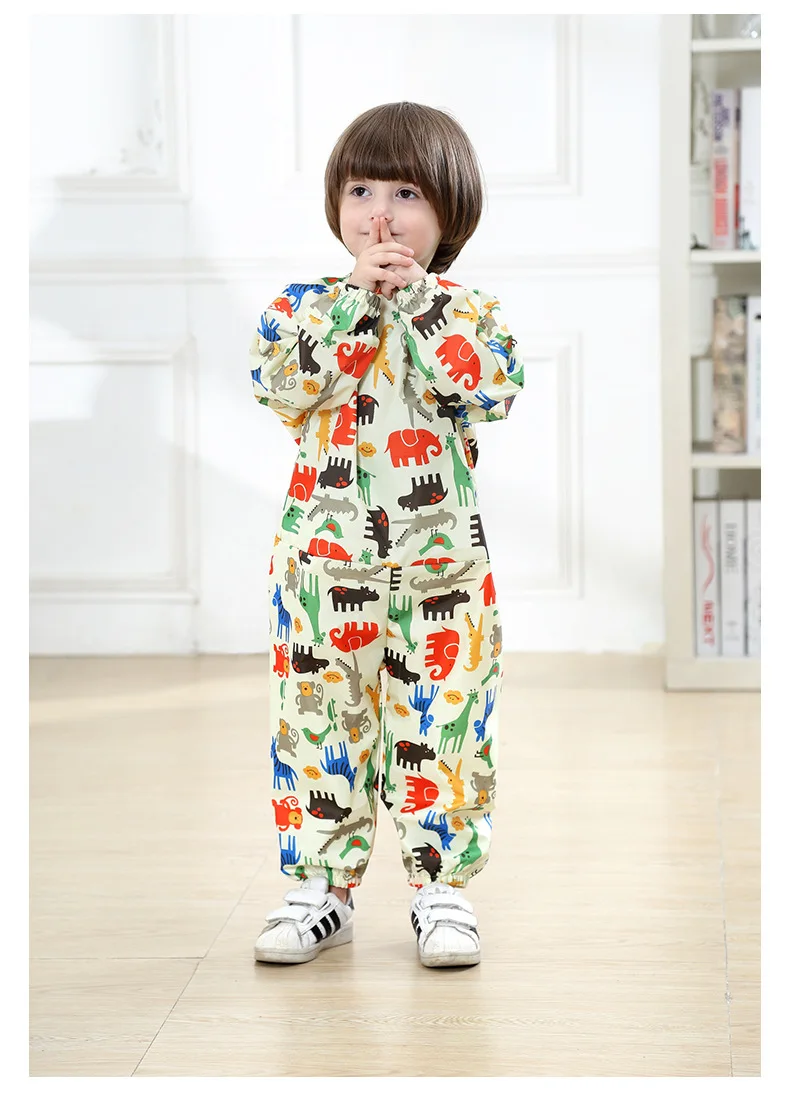 

90~120cm baby overalls raincoat clothes polyester playing water sand snow kids boys girls sportscartoon coat with pants sets